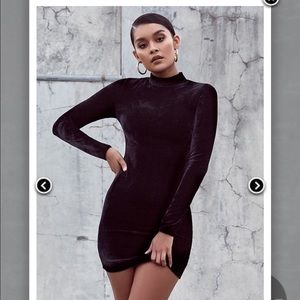 Black Velvet Bodycon Dress